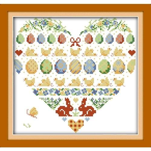 Colored egg Park cross stitch kit aida 14ct 11ct count print canvas stitches embroidery DIY handmade