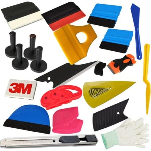 Window Tinting Tool Kit 3M Wool Squeegee Magnet Holder Vinyl Cutter Knife Razor Scraper Car Decals Film Wrap