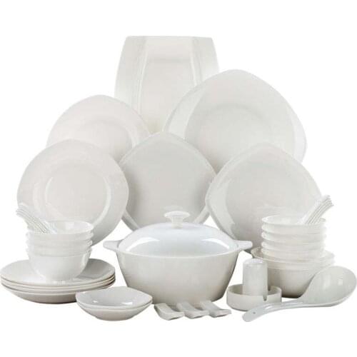 56 Heads jingdezhen ceramics Dinnerware Sets Tableware Bone China Dishes Set Pot Rice Bowl Salad Noodles Bowl Dish Bowl