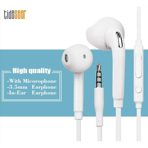 10pcs/lot for S6 Earphone In-ear Earpiece with Microphone for MP3 MP4 Samsung Galaxy S7 S6 Edge for S8 Earphone White