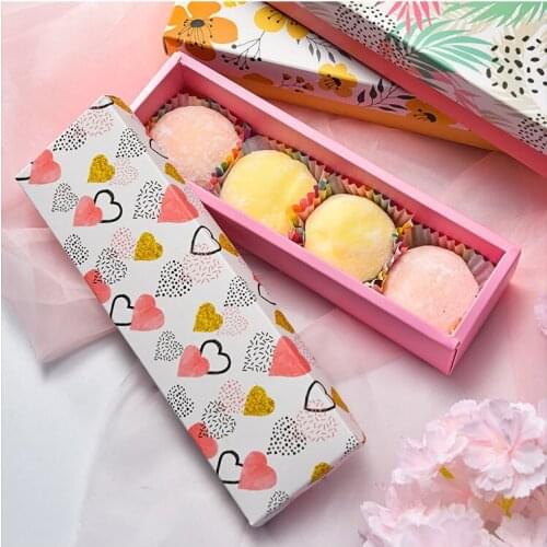 Rectangular biscuit candy box,Macarons Box Cookie Package Baking Small Cake Box for Chocolate Muffin Biscuits Wedding Party