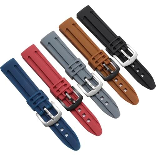 Soft Silicone Strap Suitable For Tissot Omega Huawei GT Rubber Wristband 18 19 20 21 22mm Black Blue Gray