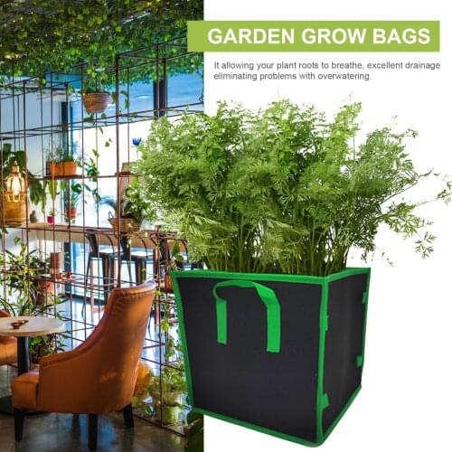 3/5/7/10 Gallon Garden Grow Bags Square Planter Box Planting Beds Grow Pots with Handles Breathable Plant Container Felt Bags