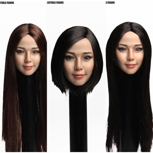 SDH010 1:6 woman doll head carving Asian female star smiling girl cute sweet beautiful Li Yufen 12 inch woman doll available