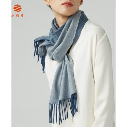 Two color pure cashmere scarf for women winter versatile shawl dual-purpose solid color fashionable warm neck