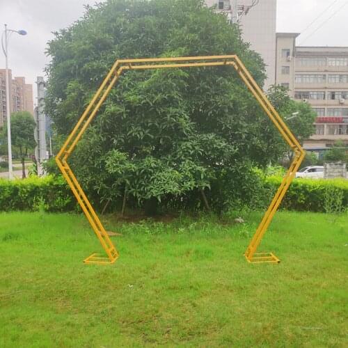Hexagonal Wedding Christmas Background Arch Decoration Shelf Flower Stand Backdrop Frame Props Birthday Party Supplies