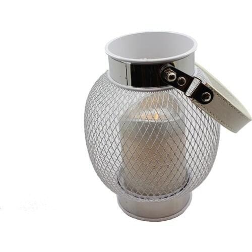 Tmall Home Design Decorative Metal Candle Holder Round White-100305