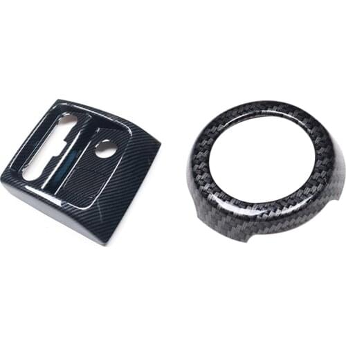 For Ford Ranger Everest Endeavor 2015+ Carbon Fiber Gear Shift Panel Knob Cover & Rear Air Conditioner Outlet Cover