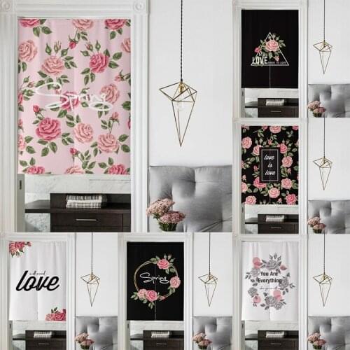 Ins Partition Door Curtain Nordic Non Punching High Kitchen Restaurant Half Curtain Home Decoration Blackout Curtain