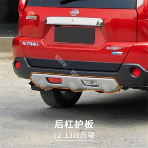 2PCS/set For Nissan X-TRAIL T31 2008-2013 Front + Rear Bumper Protector Skid Plate Cover with hole ABS Car Accessories