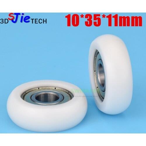 10*35*11mm R type pulley, mechanical hardware, 6000ZZ bearing roller, POM wrapped plastic wheel, nylon guide wheel