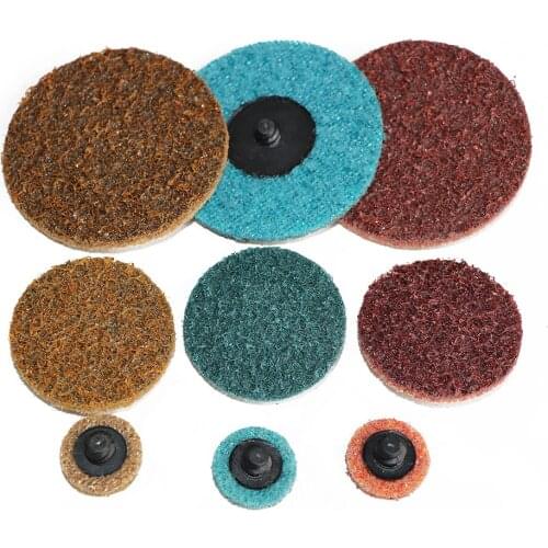1"/2"/3 Inch Roll Lock Surface Polishing Quick Change Disc 10pcs Roloc Sanding Pad R Type 75mm Non-woven disc