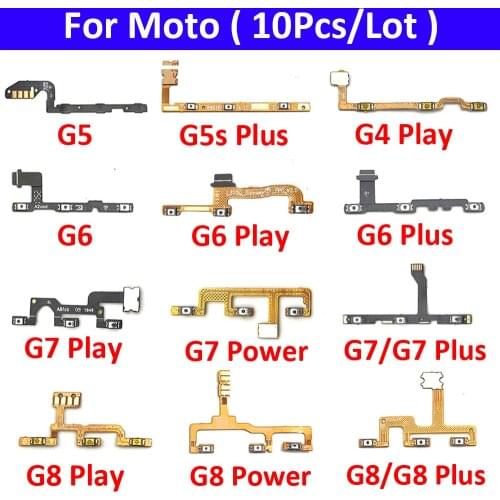 10Pcs Power On Off Volume Side Button Key Flex Cable For Moto G5 G6 G7 G8 G9 Plus Play Power Lite One Action Vision Hyper Fusion