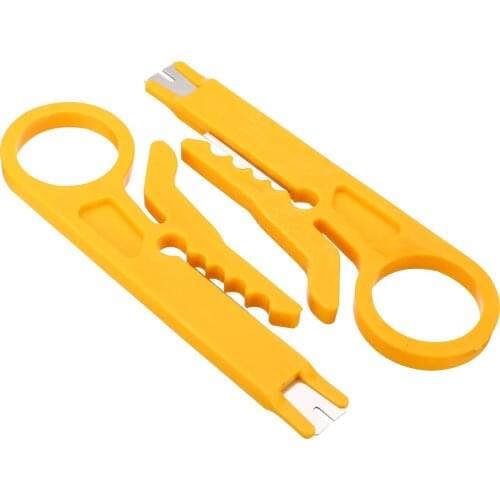 2pcs Mini Yellow Stripper Network Wire Pliers Cable Cutter Punch Down Tool