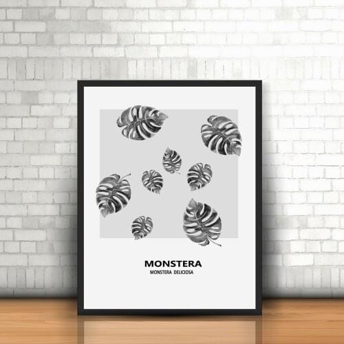 Abstract Monstera Deliciosa Nordic Style Canvas Print Painting Wall Art Picture For Study Room Home Decoration No Frame LZ685