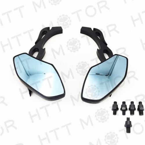 Free Shipping Black Motorycle Rearview Mirrors For Honda Suzuki Chopper Bobber Cruiser uses 8mm or 10mm Aftermarket Motor Parts