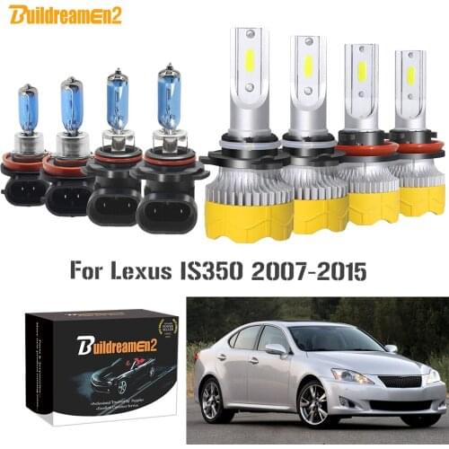 Buildreamen2 4 Pieces 9005 H11 Auto LED Halogen Light Headlamp Car Headlight High Low Beam 12V For Lexus IS350 2007-2015