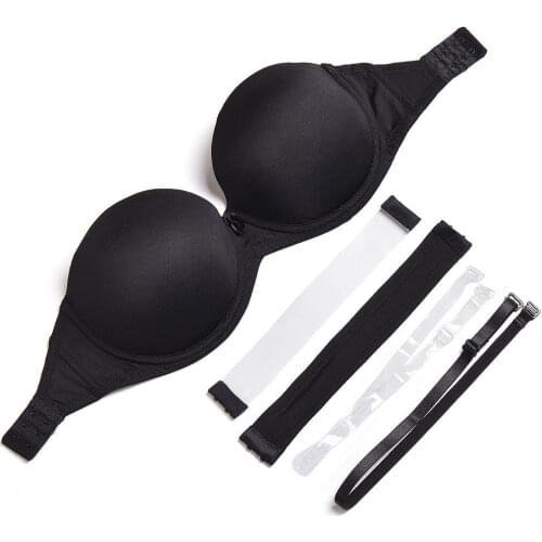 Hot Selling Push Up Women Bras Drop Ship Sexy Lingerie Underwire Padded A B C D E F 70 75 80 85 90 95 Strapless Halter Bra