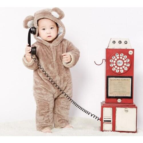 Baby Clothing Girls Boys Infant Toddler Winter Animal Bear Bunny Sheep Thicken Fluffy Snowsuit Baby Rompers Cosplay Costume