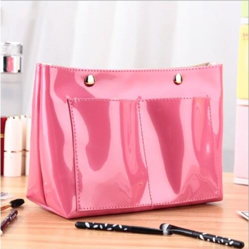 Travel Portable Storage Bag Professional High-end Ladies Large-capacity Makeup Storage Bag Clutch Bag Zipper PVC Pillow Solid
