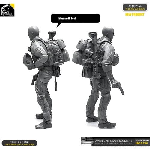 Yufan Model 1/35 Figure Resin Soldier Model Kit Unmounted Loo-08