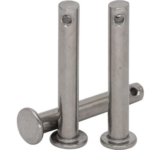 M4 M4*30 M4x30 M4*35 M4x35 M4*40 M4x40 304 Stainless Steel DIN1444 Flat Head Cylindrical Round Dowel Hole Clevis Pin With Head