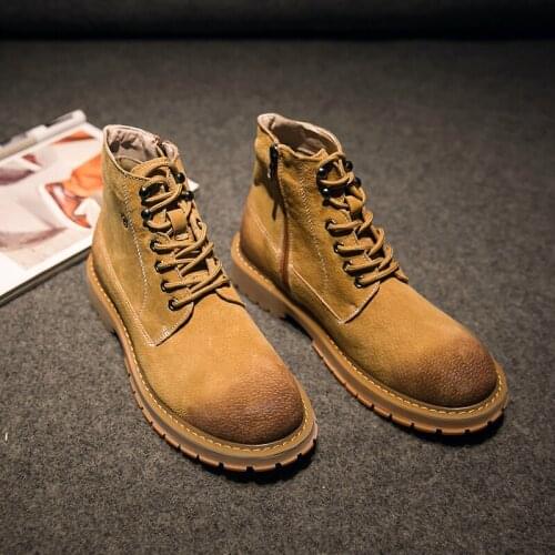 2020 Men Genuine Leather Suede Boots Brown Laces Up Shoe Wedding Business Dress Shoe Italian