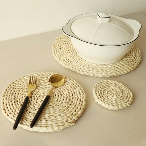 Natural Pastoral Round Casserole Mats Placemats Coasters Plates Decor Kitchen Accessories Mats&Pads Tools Home Accessorise Tool