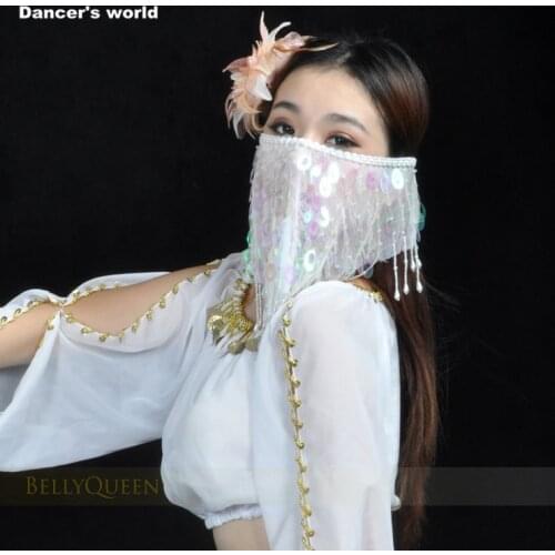 Wholesale belly dance clothes women belly dance mesh Peacock sequins veil girls belly dance yashmak belly dance accessories