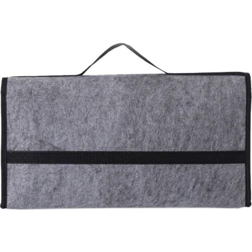 Car Trunk Organizer Foldable Storage Bag Box Cargo Portable Gray Felt Large Anti Slip Tool Bag Holder Organiser Cases