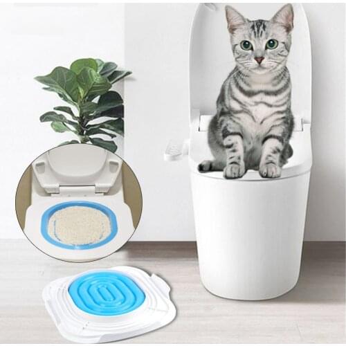 Cat Toilet Trainer Plastic Puppy Kitten Litter Box Cats Training Litter Tray Mat Pets Cleaning Toilet Seat Supplies