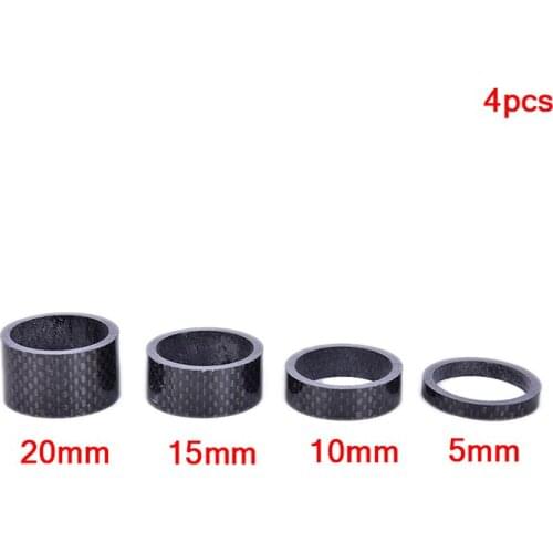 4pcs Full Carbon 28.6/31.8mm Bicycle Carbon Spacer Hollow Ultra Light Headset Parts Cycling Washer Bicycle Headset Stem Spacers