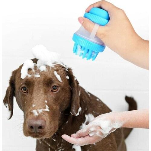 Pet Bath Brush Soft Silicone Wash Comb with Bath Grooming Dogs Cats Supplies