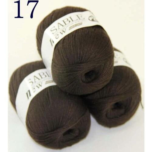 Sale Super Soft Pure 3X50gr Sable Cashmere Wrap Shawls Hand Knitting Wool Crochet yarn Brown 243-17-3