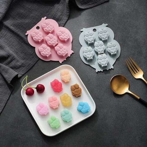 Silicone Molds Cartoon Owl Fondant Chocolate Jelly Pudding Mold DIY Cake Mousse Pastry Biscuits Baking Kitchen Bakeware Pan Tray