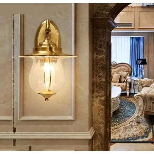 European Style Outdoor Wall Light Corridor Lamp Desk Lamp Waterproof And Rustproof Villa modern copper led wall lights