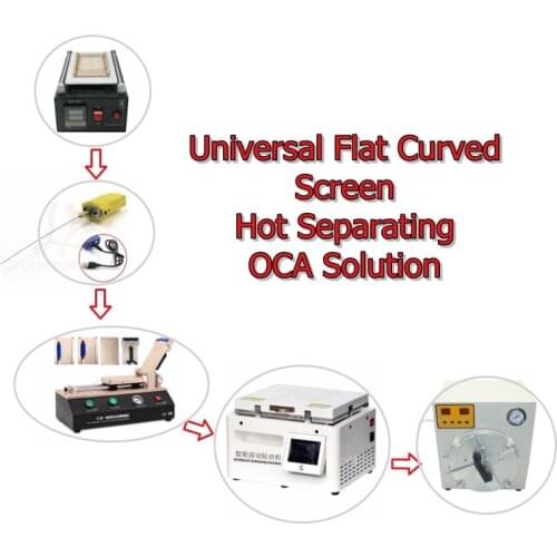 Universal flat curved screen hot separating OCA solution 8" 8 inches Include OCA Laminator Glue Remover Bubble Defoam Machine