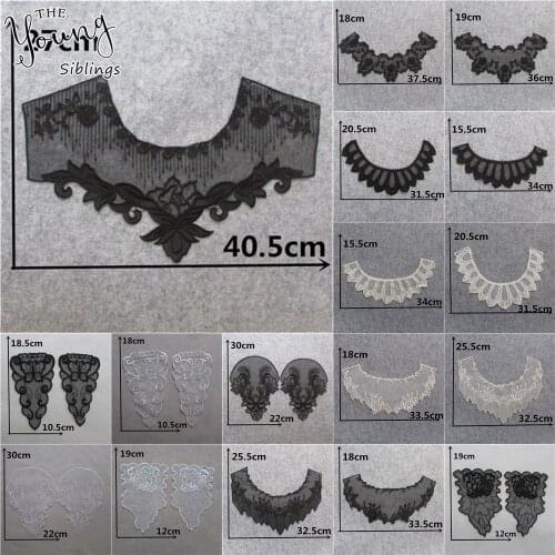 Womens fashion Lace fabric Embellished Embroidered Neckline DIY Lace Collar Craft Sewing Applique Decorative Dress Accessories