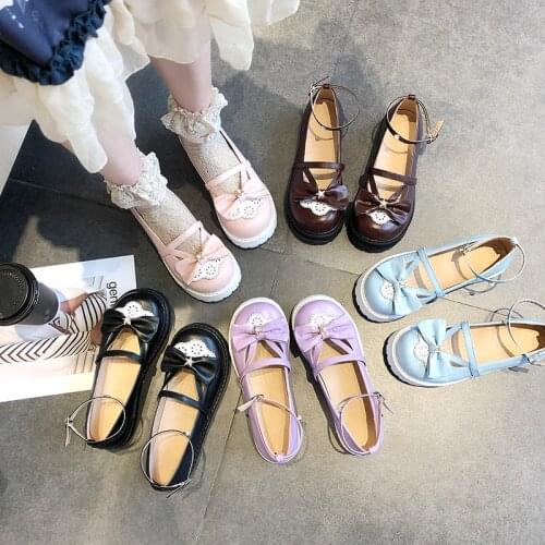 Cosplay Shoes Women Summer 2019 cosplay Lolita l retro shoes female spring Korean Harajuku Style flat JK Uniform Lolita Shoes