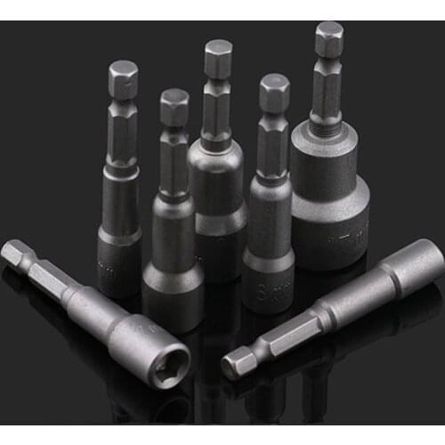 1PCS Hex Socket Magnetic Bit Driver Nut M6 M7 M8 M9 M10 Impact Drills 1/4 Hex Shank