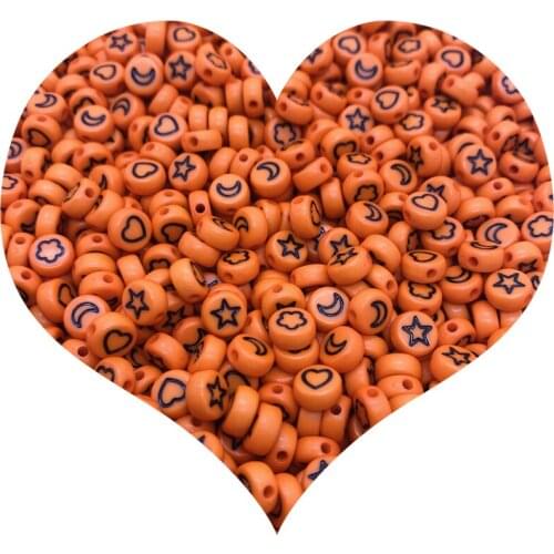 100pcs/Lot 7mm Oval Shape Acrylic Spaced Beads Stars Moon Beads For Jewelry Making DIY Charms Bracelet Necklac#10