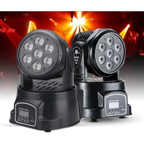 2Pcs/lot DMX512 9/14 Channels Stage effects Lighting 7 RGBW 4in1 LED Moving head Wash light for Indoor DJ Disco KTV Club Party