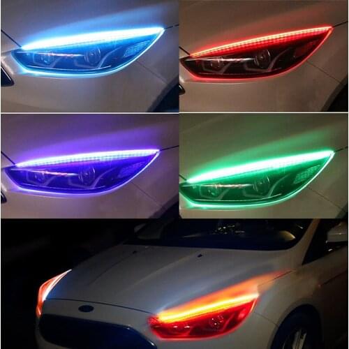 2x Ultrafine DRL LED Daytime Running Lights Auto Flowing Turn Signal Guide Strip for Ford Focus Fusion Escort Kuga Ecosport