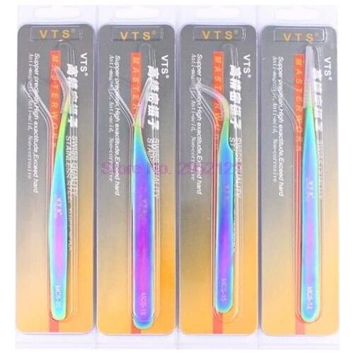200pcs Stainless Steel Eyelashes Tweezers For Volume Lashes Extension Rainbow Fans Eyelash Tweezer beauty