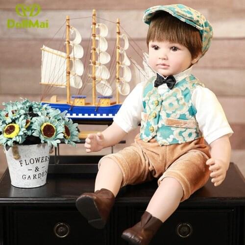 24" 60cm reborn baby boy dolls vinly silicone reborn baby dolls lifelike bebe alive newborn dolls for children birthday gift