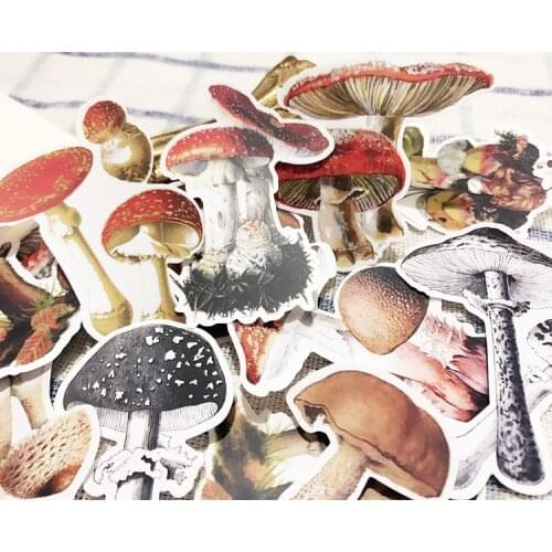 29Pcs Vintage Mushroom Stickers Scrapbooking Stickers Decorative Journal Happy Planner Sticker DIY Craft Photo Albums Card Make