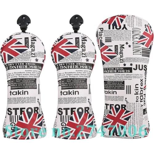 3pcs/set UK Flag Golf Club Driver Fairway Wood Head Cover UK 1 3 5 Wood Cover