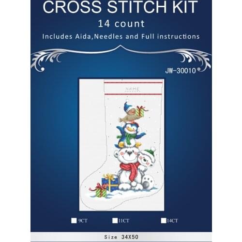 39x52CM Christmas day sock style Embroidery Set Needlework, DIY Similar DMC Cross Stitch,Sets For Counted Embroidery kits