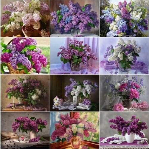 5D Diy Diamond Painting Flowers Art Vase Square Diamond Round Diamond Full Diamond Custom Cross Stitc Mosaic Home Decora