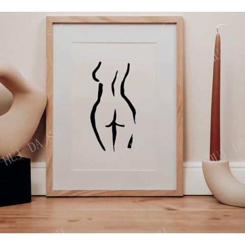 Fine Line Abstract Print, Figure Art, Boho Print, Minimalist Printable Wall Art, Gallery Wall Art, Neutral, Scandinavian Art